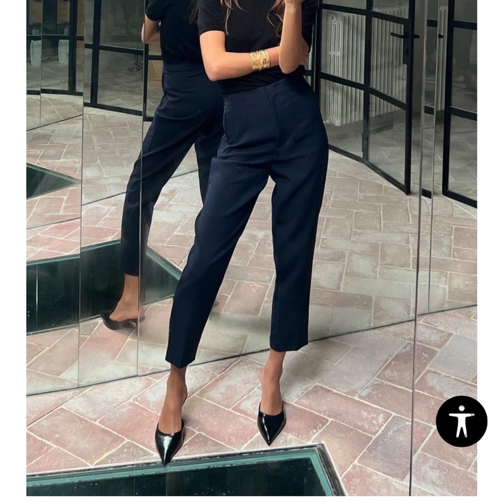 Zara pants with a super high waist in navy